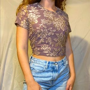Mauve Floral Top